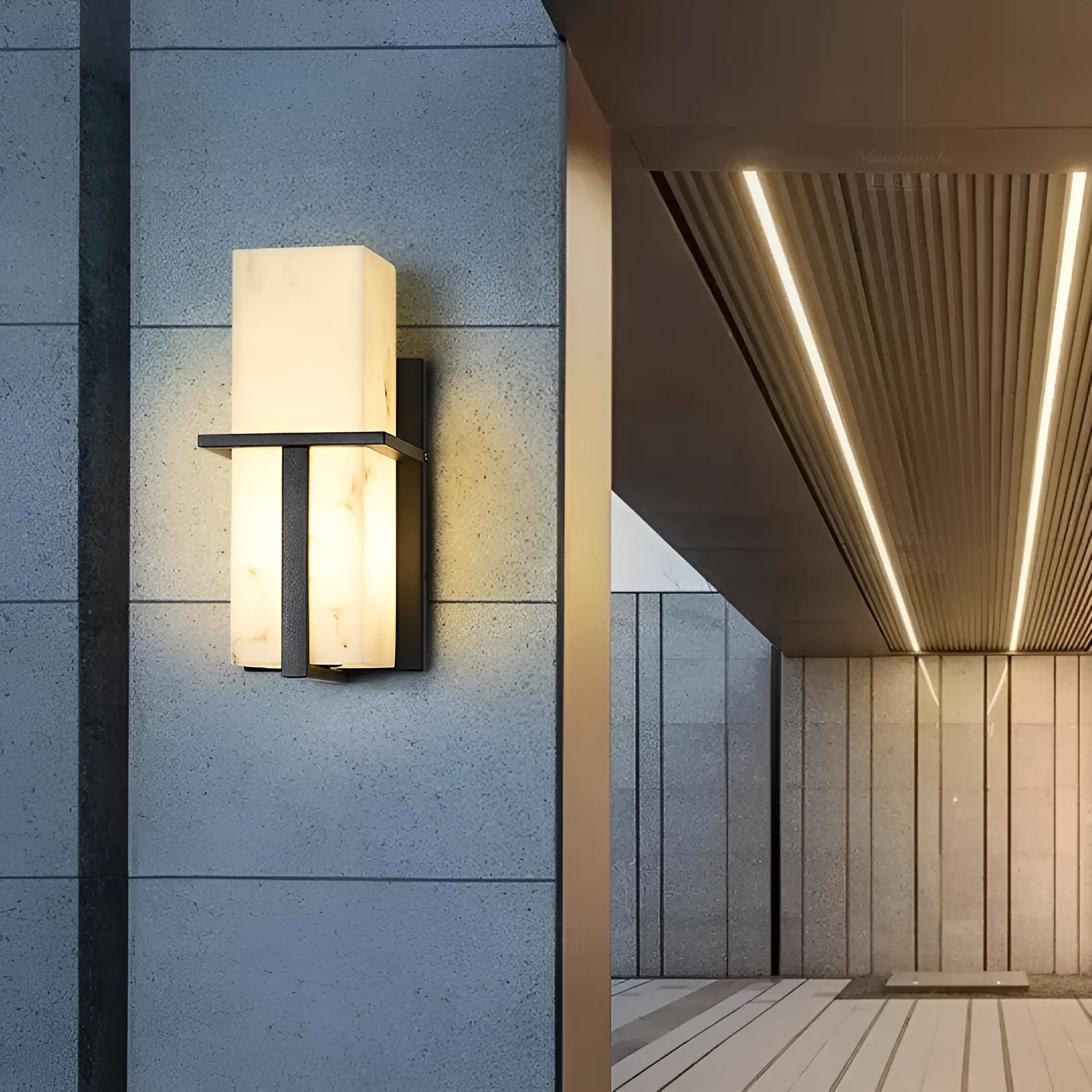 Arlen Outdoor Marble Wall Light - Image 2