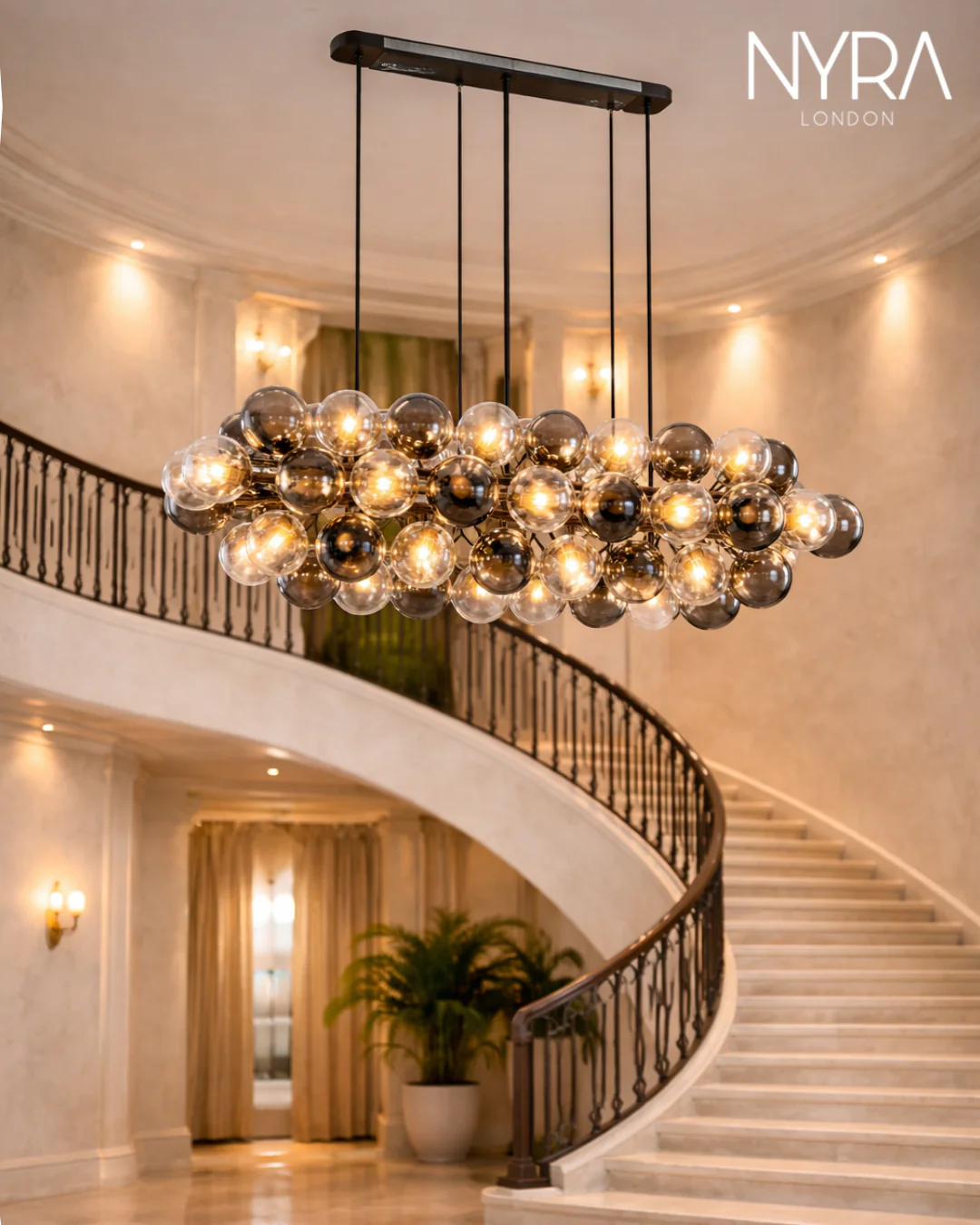 Astralis Glass Ball Chandelier