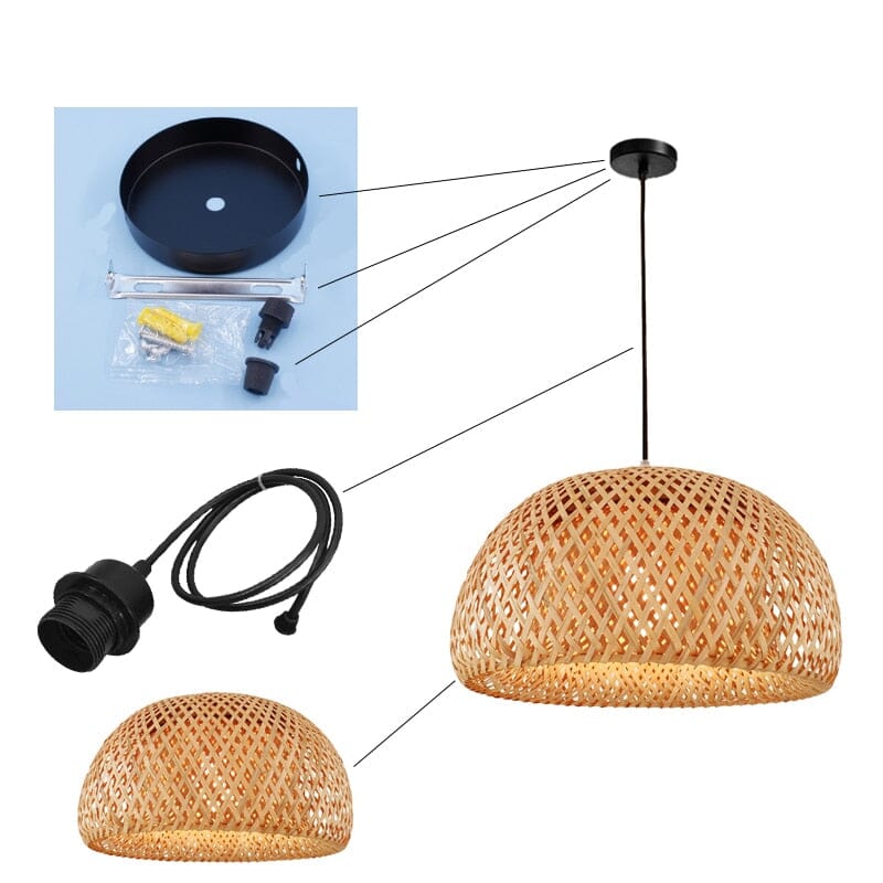 Bamboo basket Lampshade - Image 12