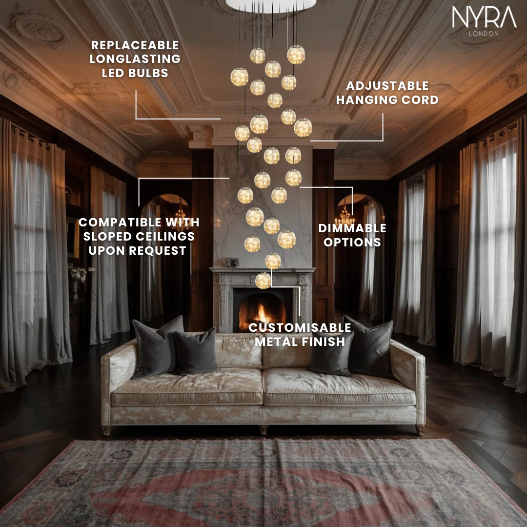 Bella Glass Ball Chandelier - Image 11