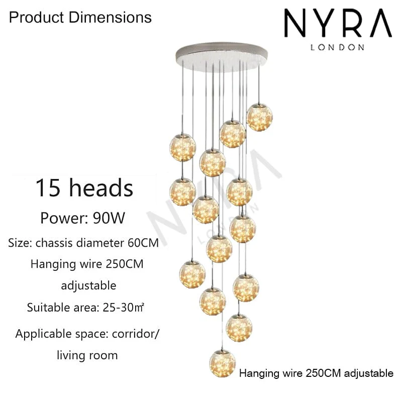 Bella Glass Ball Chandelier - Image 16