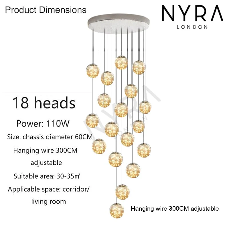 Bella Glass Ball Chandelier - Image 17