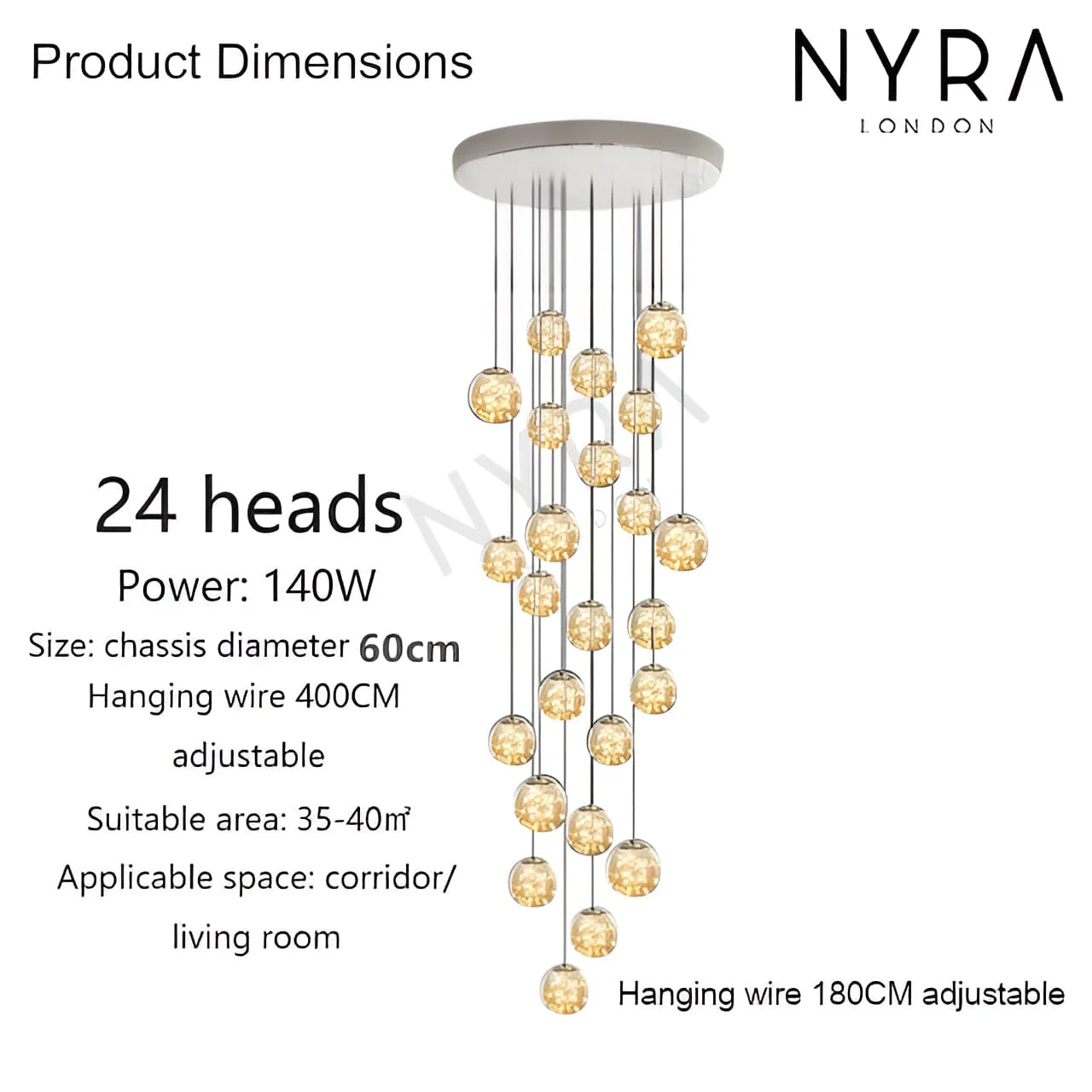 Bella Glass Ball Chandelier - Image 18