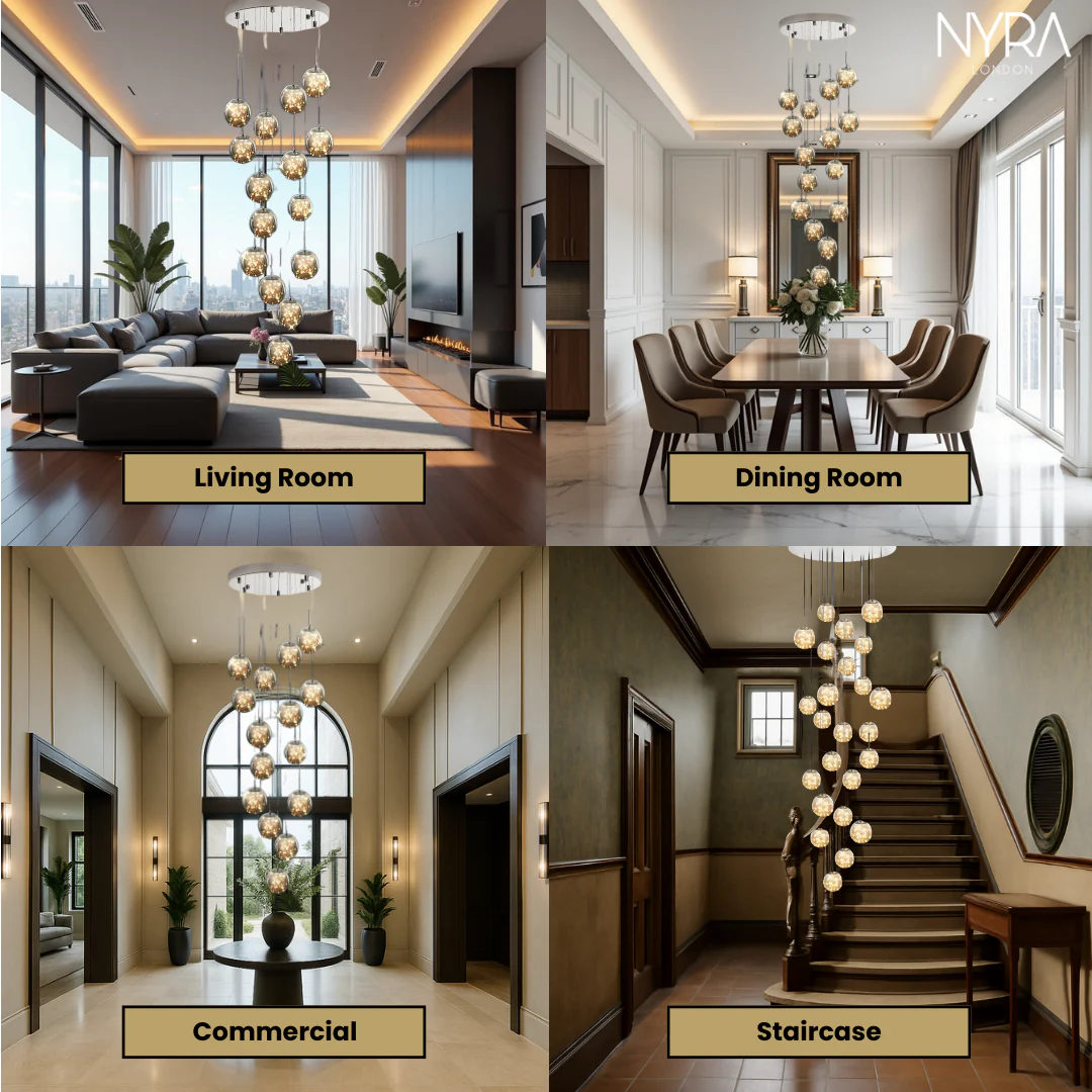 Bella Glass Ball Chandelier - Image 4