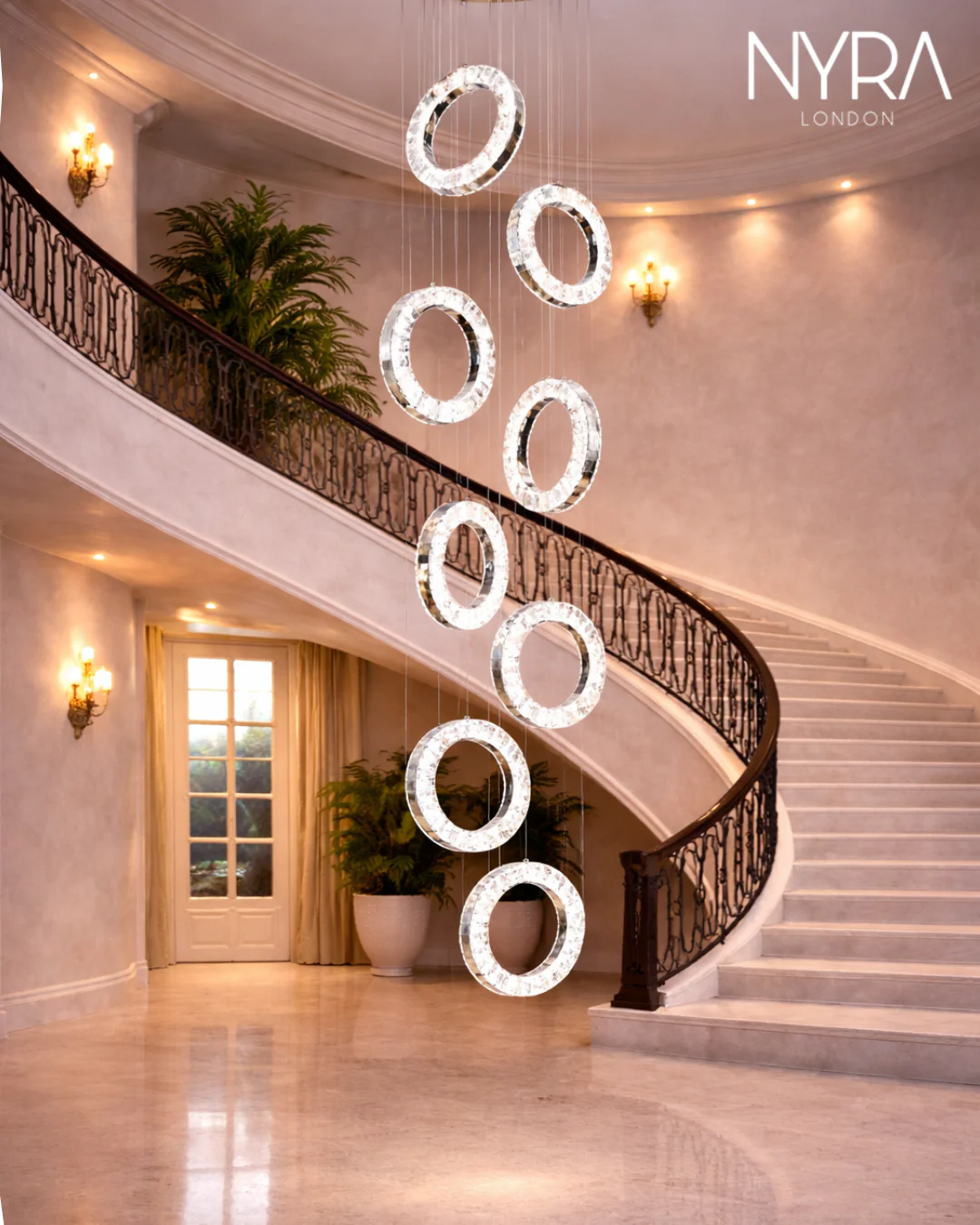 Belmont Staircase Ring Chandelier