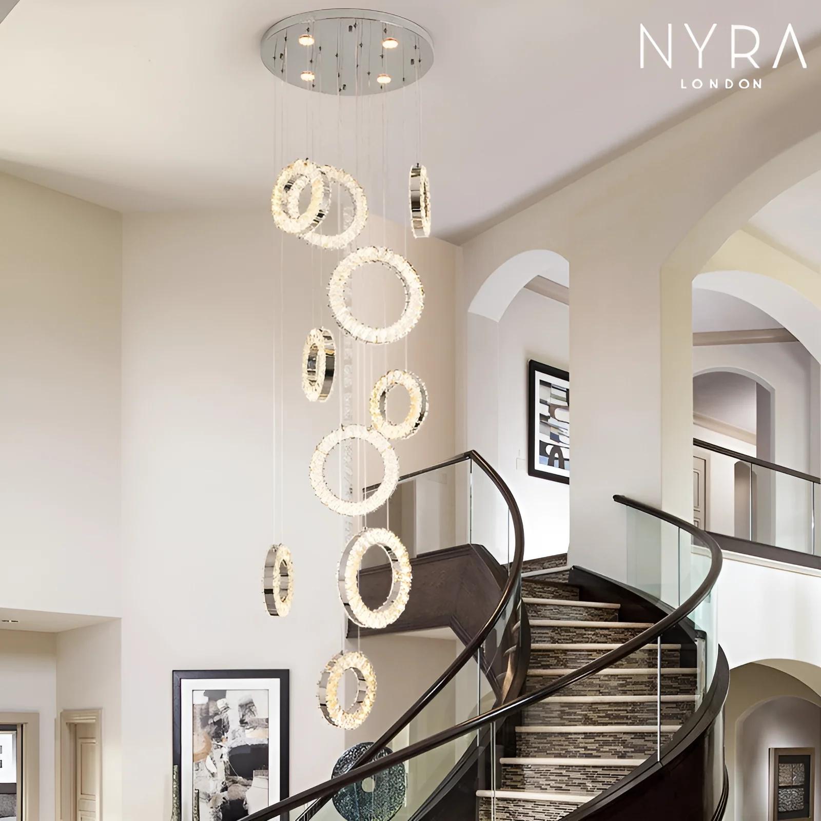 Belmont Staircase Ring Chandelier - Image 11