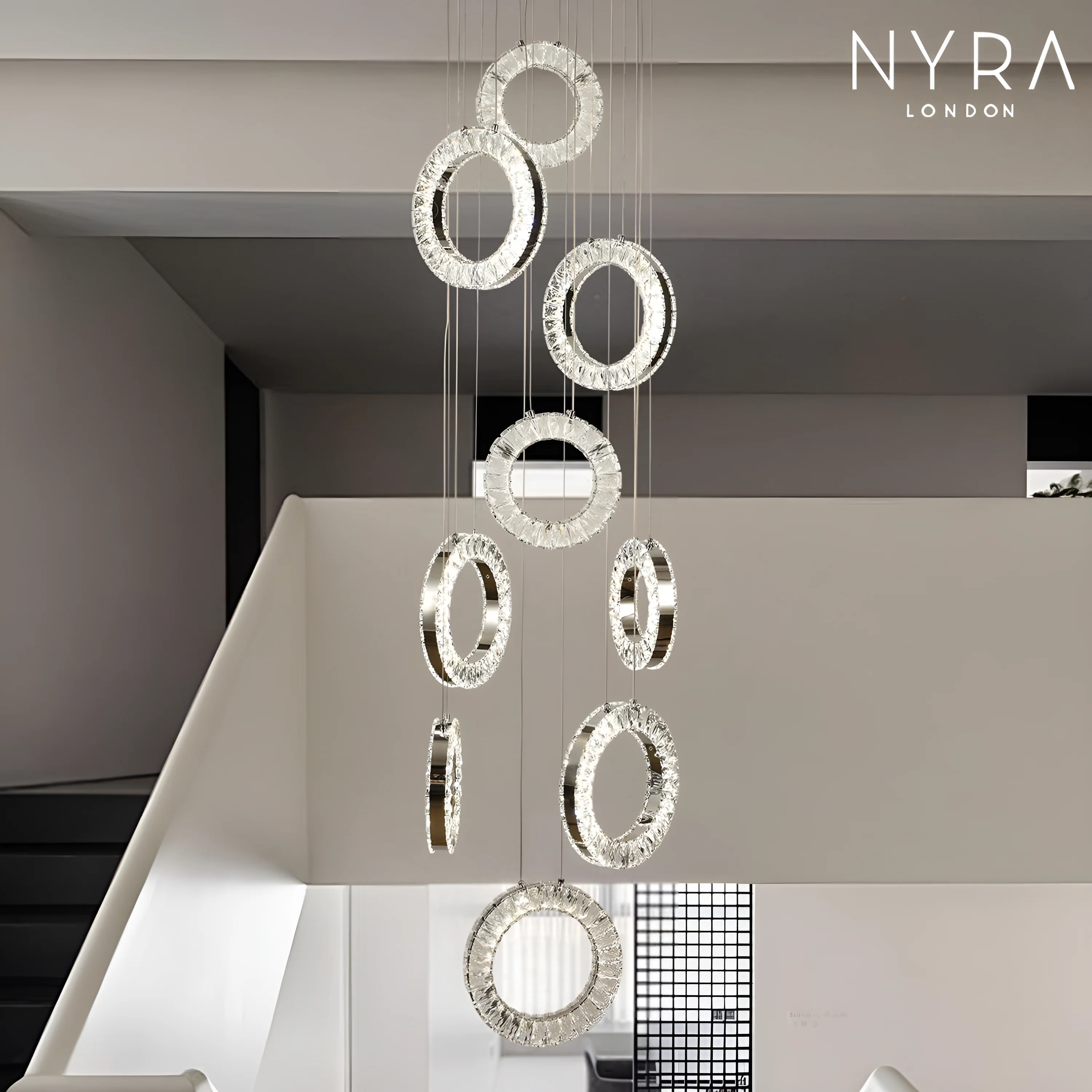 Belmont Staircase Ring Chandelier - Image 3