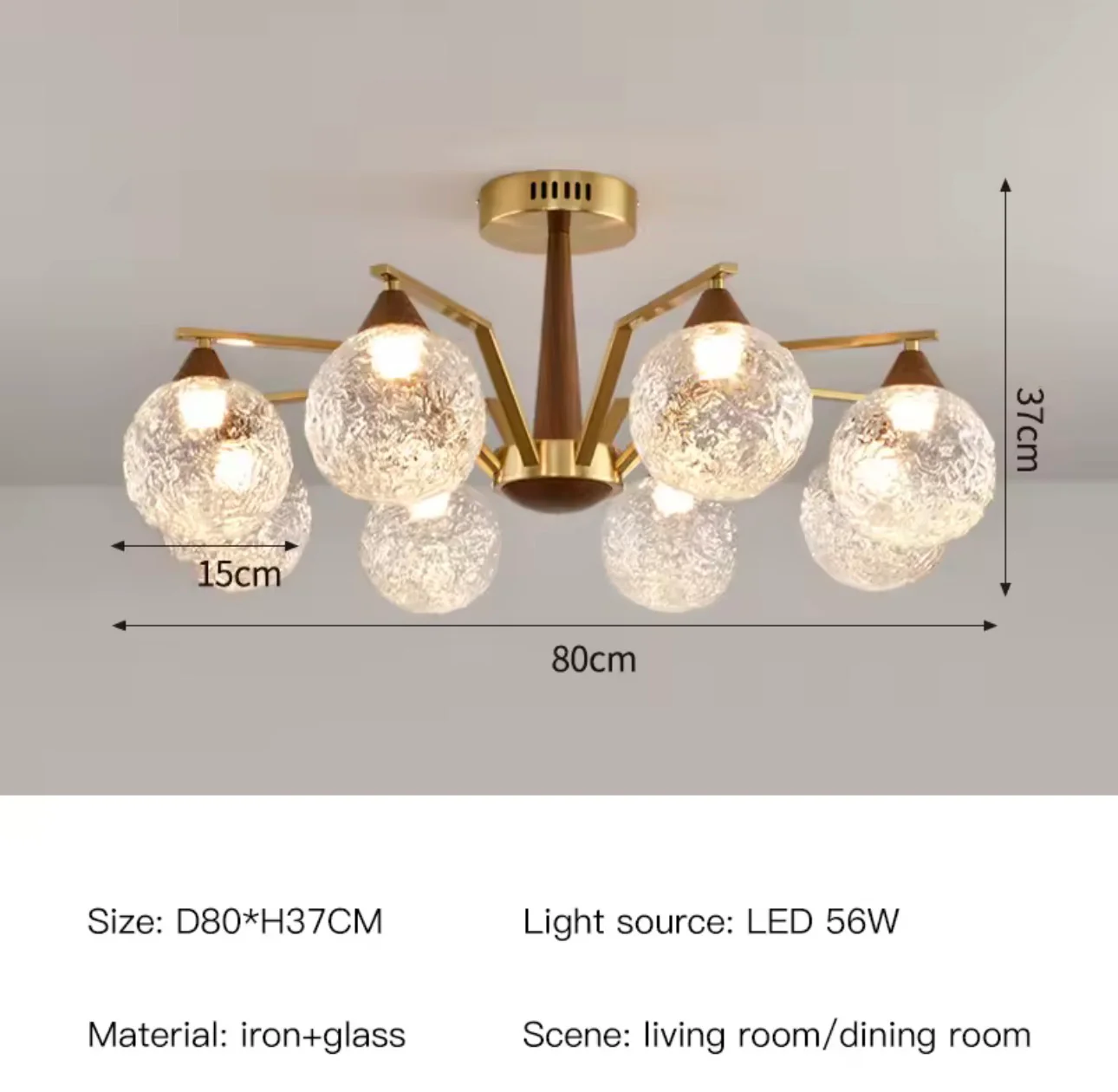 Bronze 8 Head Ceiling Light