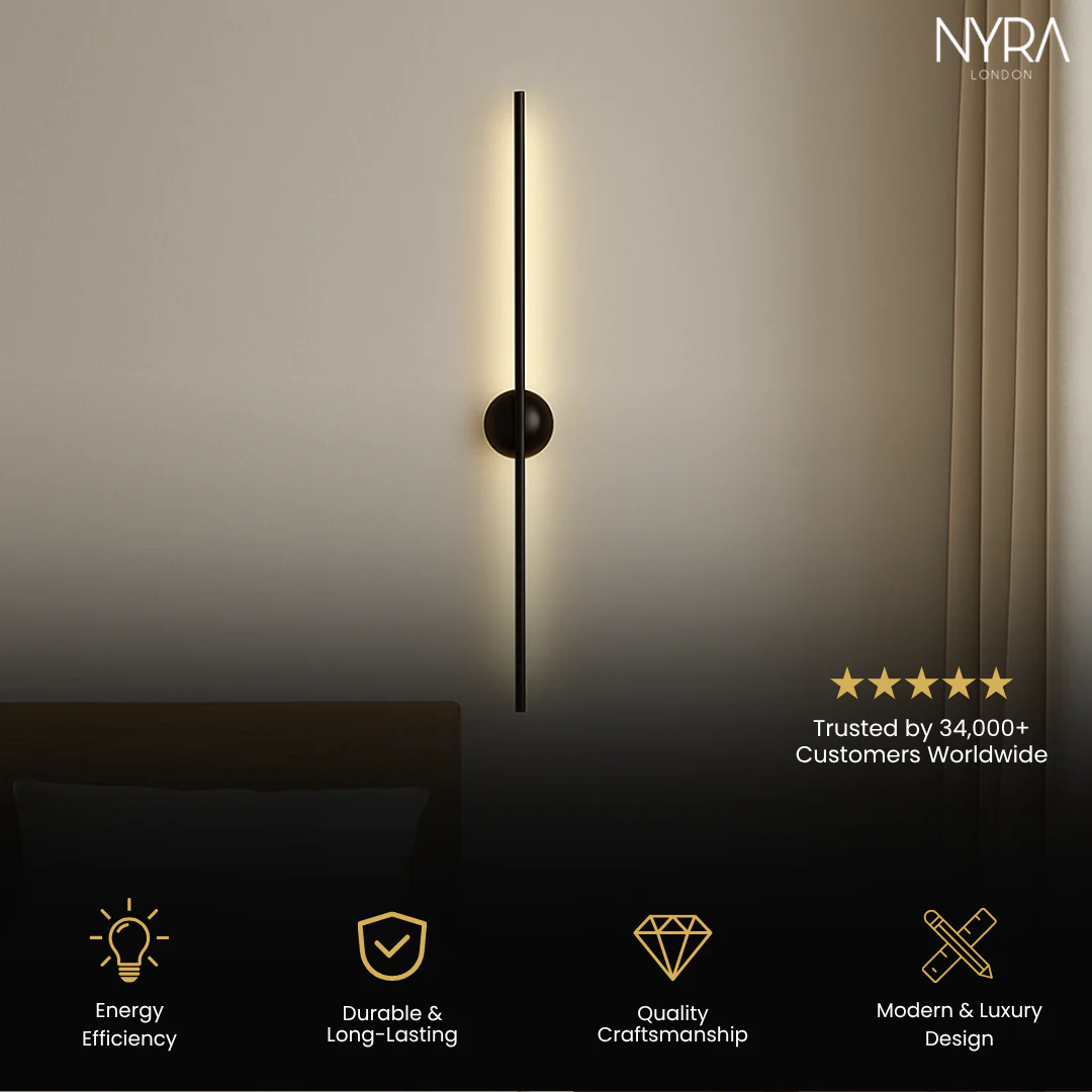 NYRA Black Tube Wall Lamp - Image 3