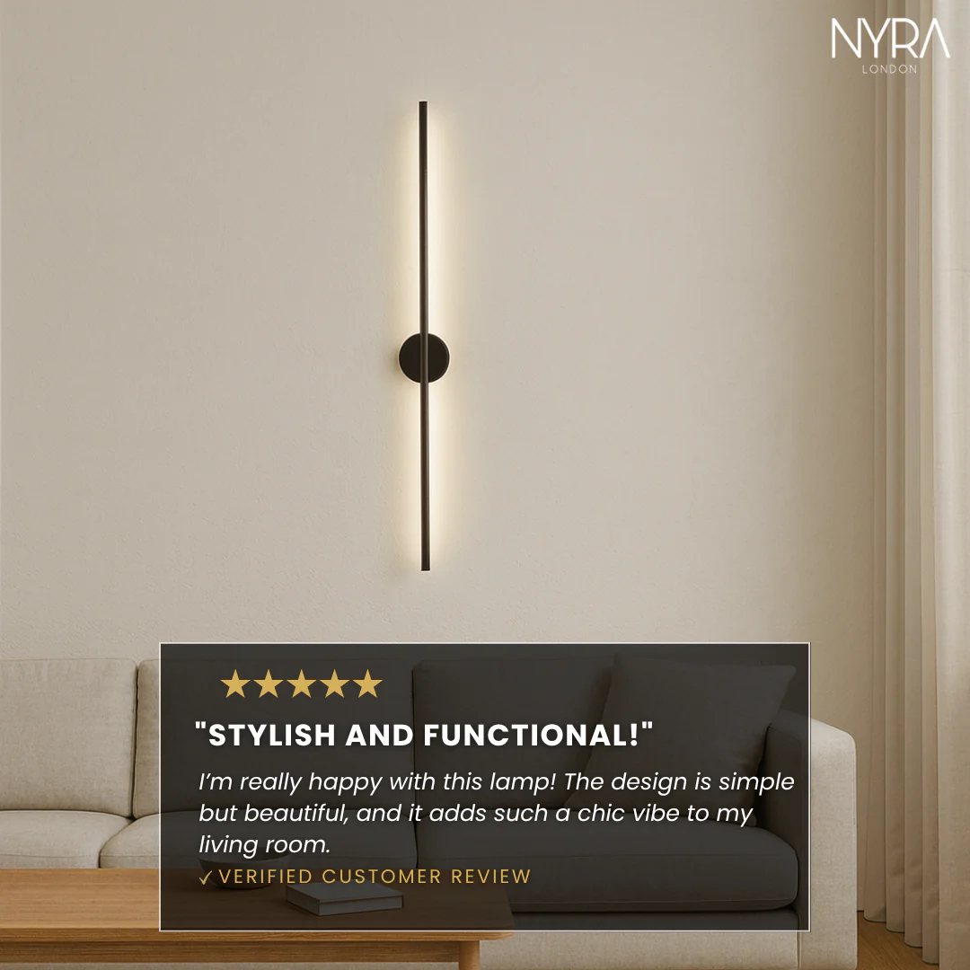 NYRA Black Tube Wall Lamp - Image 5