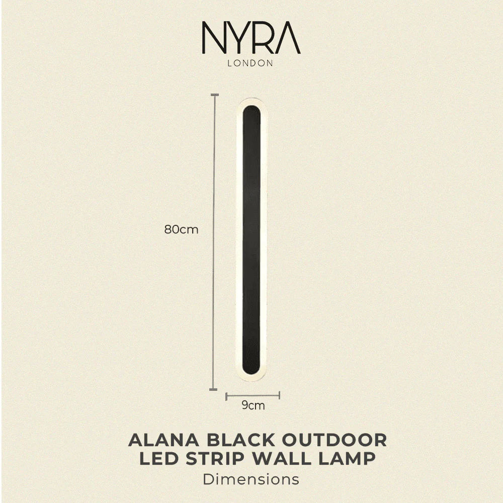 Alana Black Outdoor LED Strip Wall Lamp - Image 14