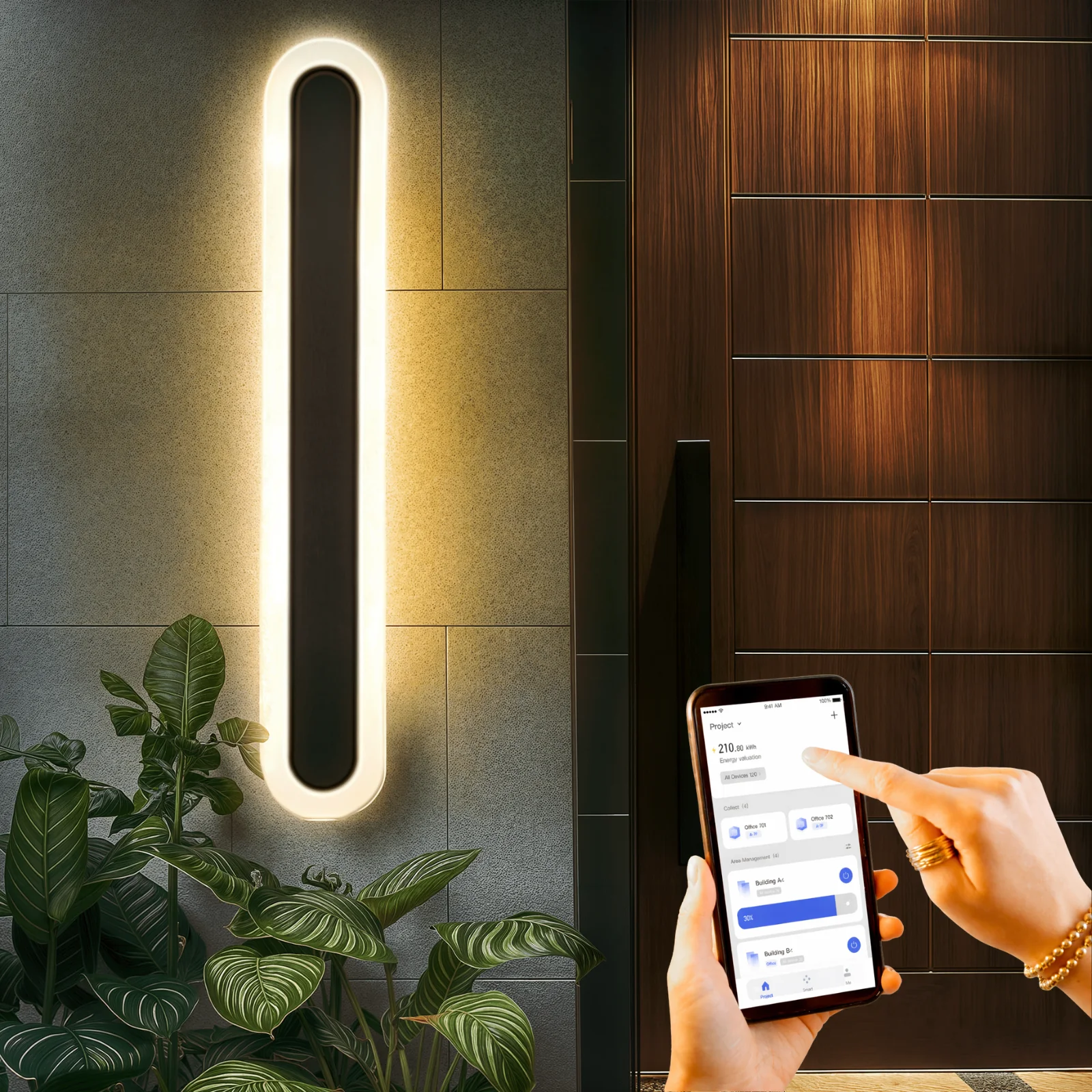 Alana Black Outdoor LED Strip Wall Lamp - Image 18