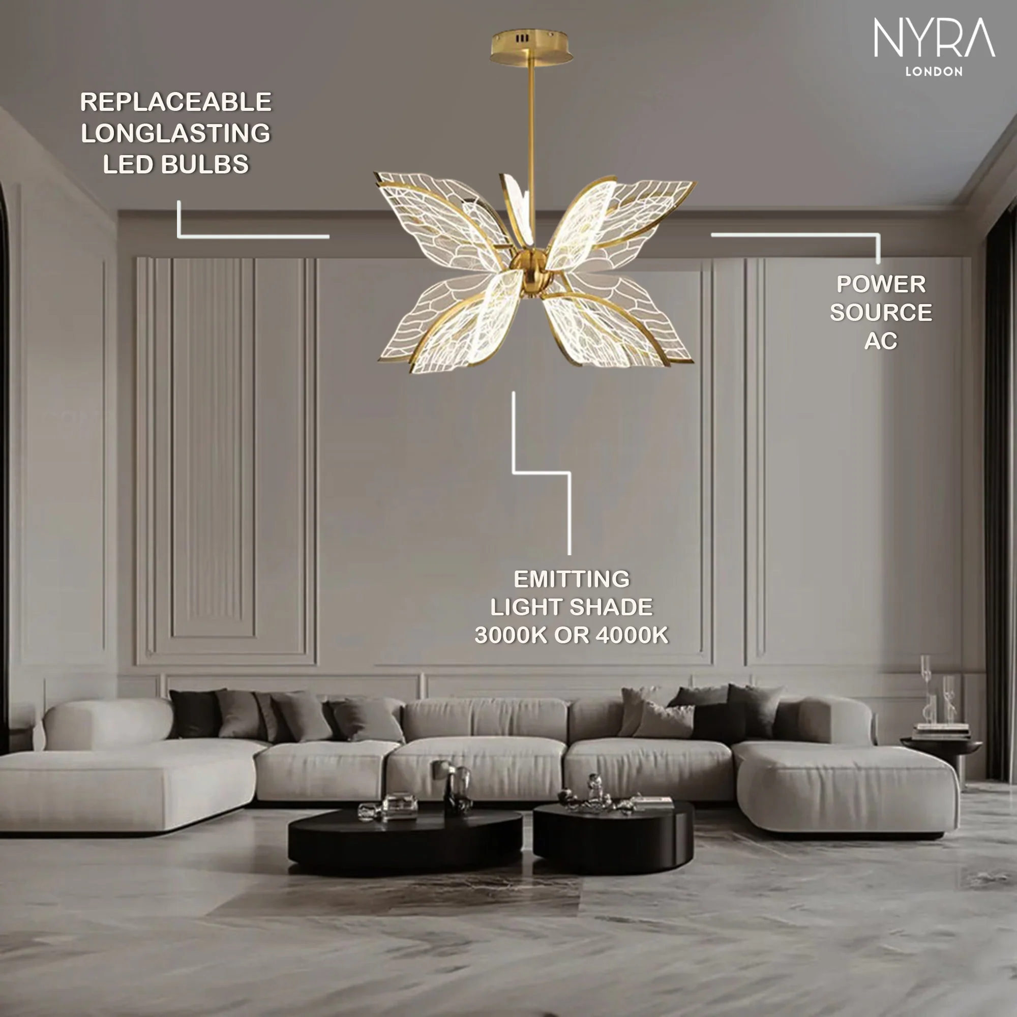 Butterfly Acrylic Chandelier - Image 4