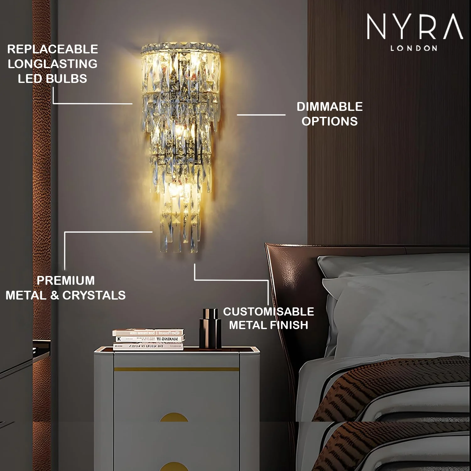 Crystal Rainfall Wall Lamp - Image 5