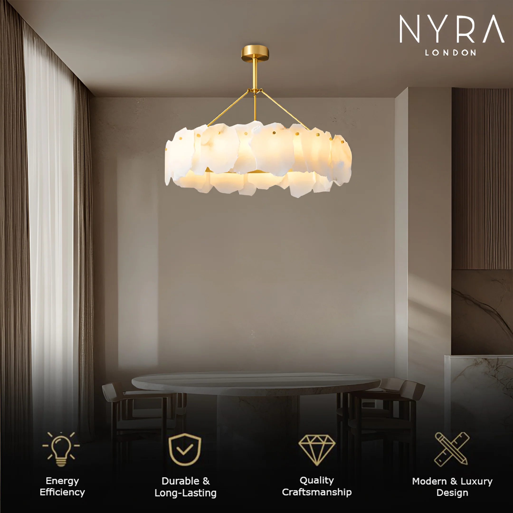 Arabella Marble Ceiling Chandelier - Image 2