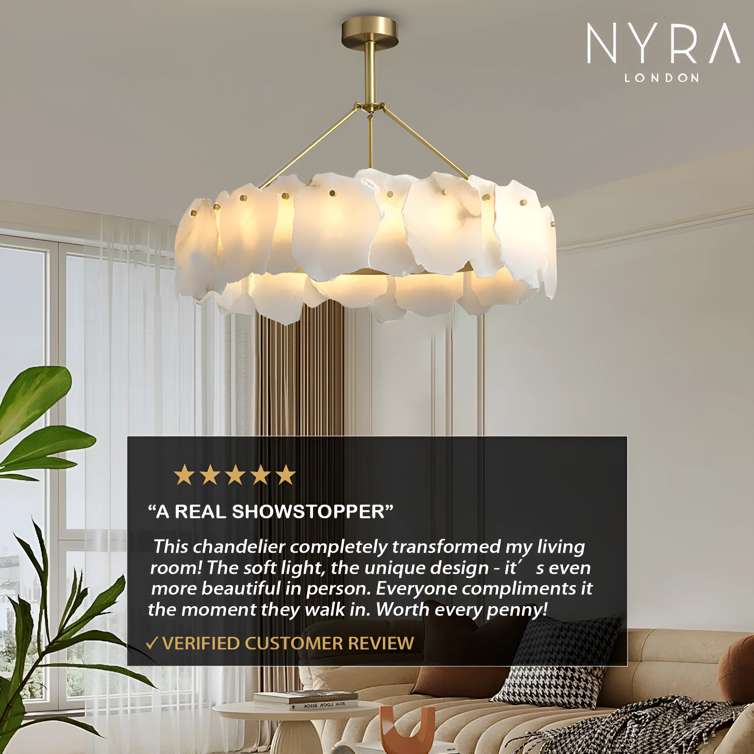 Arabella Marble Ceiling Chandelier - Image 4