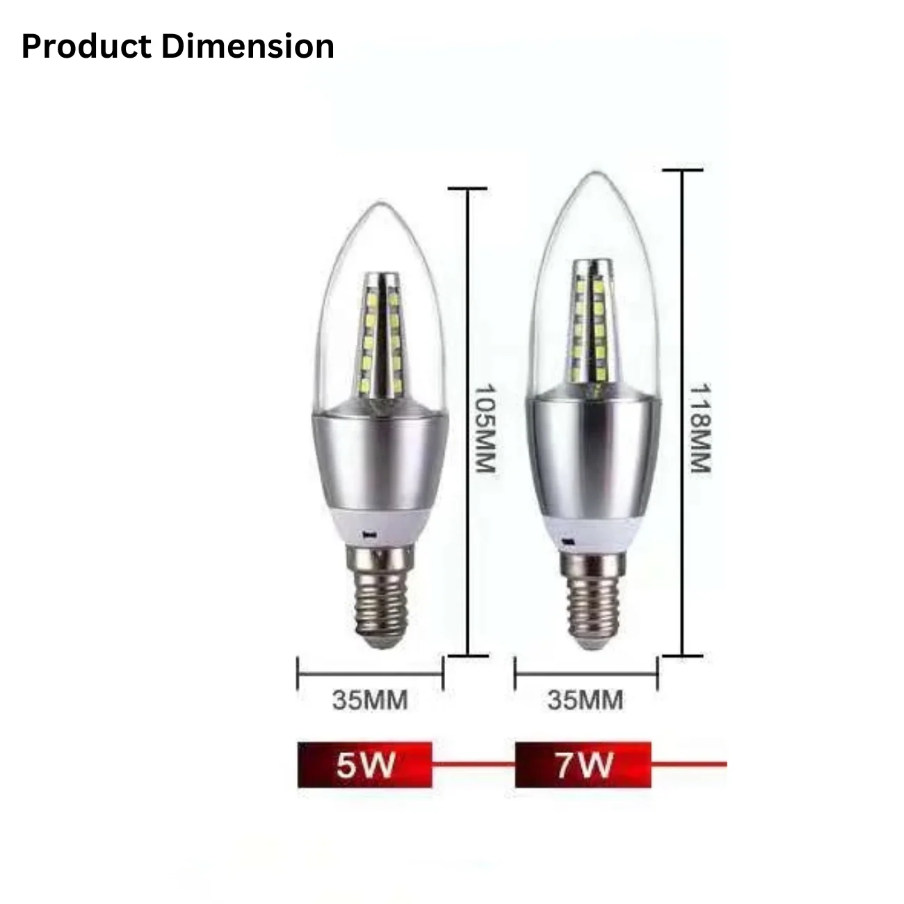 E27 LED Dimmable Candle Bulbs - Image 5
