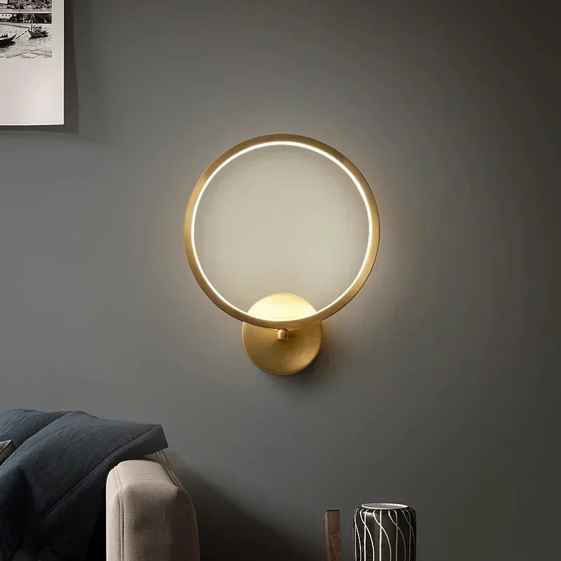 Ebony Gold Ring Wall Lamp - Image 3