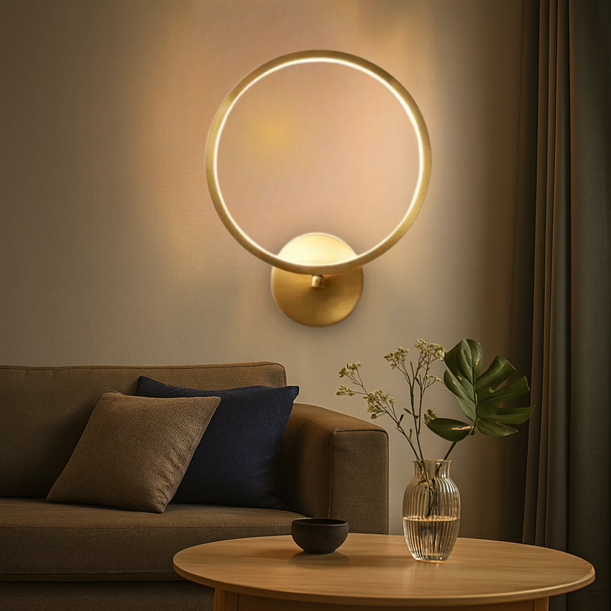 Ebony Gold Ring Wall Lamp - Image 6
