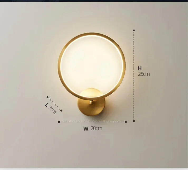 Ebony Gold Ring Wall Lamp - Image 7