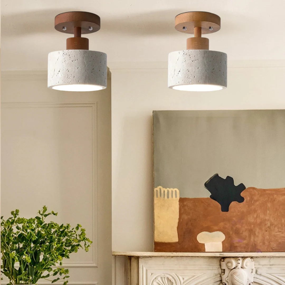 Ellipse Stone Travertine Ceiling Lights - Image 5