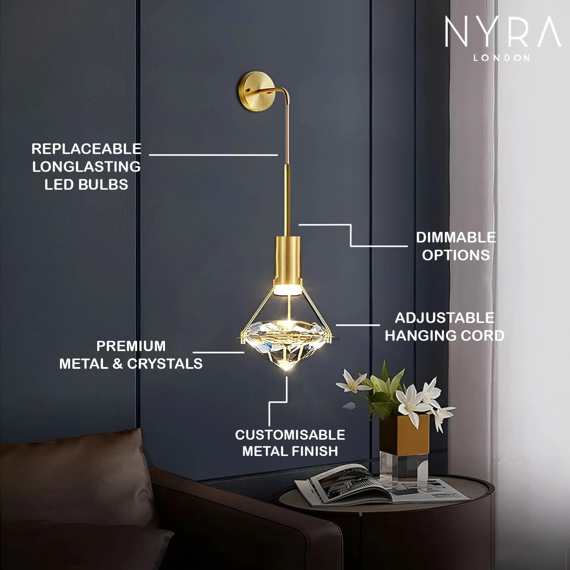 Emil Diamond Sconce - Image 5