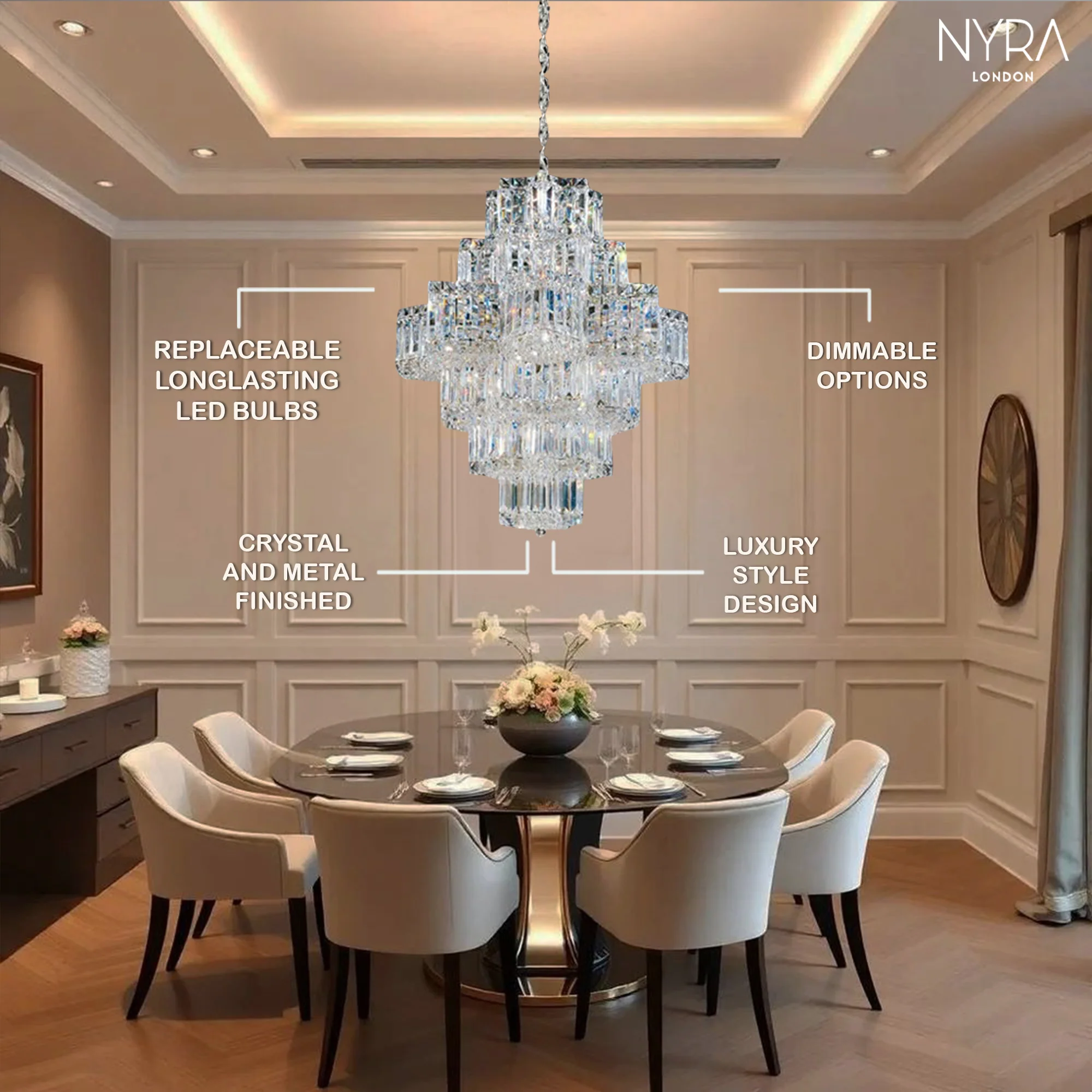 Ethereal Icefall Crystal Chandelier - Image 10