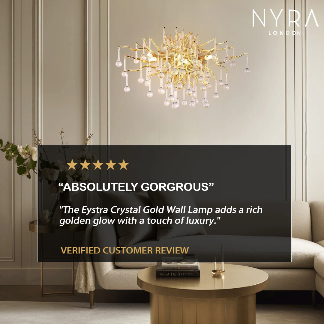 Eystra Crystal Gold Wall Lamp - Image 4