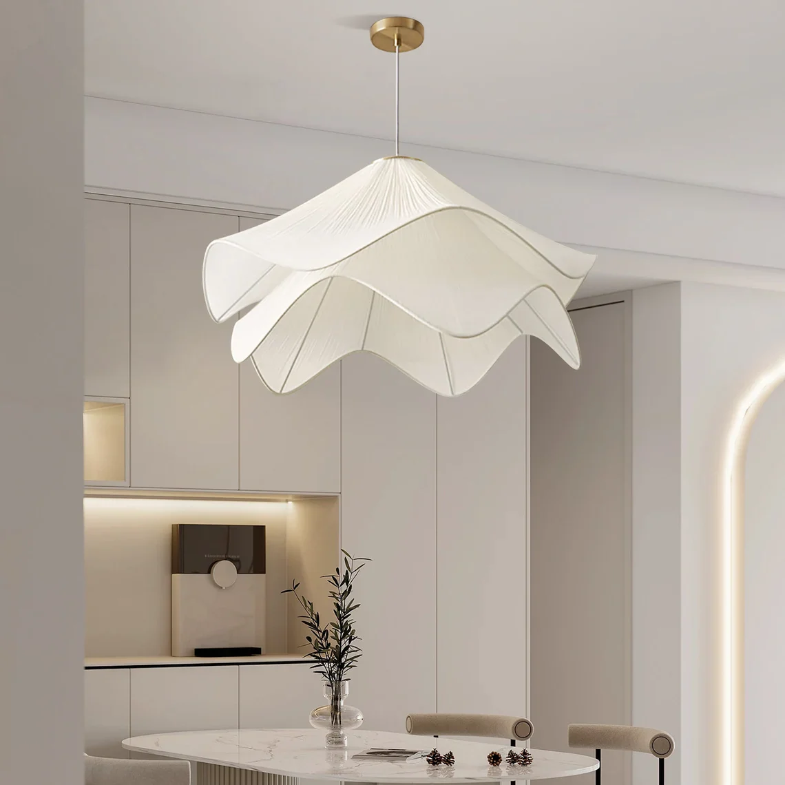 French Fabric Flower Chandelier - Image 10