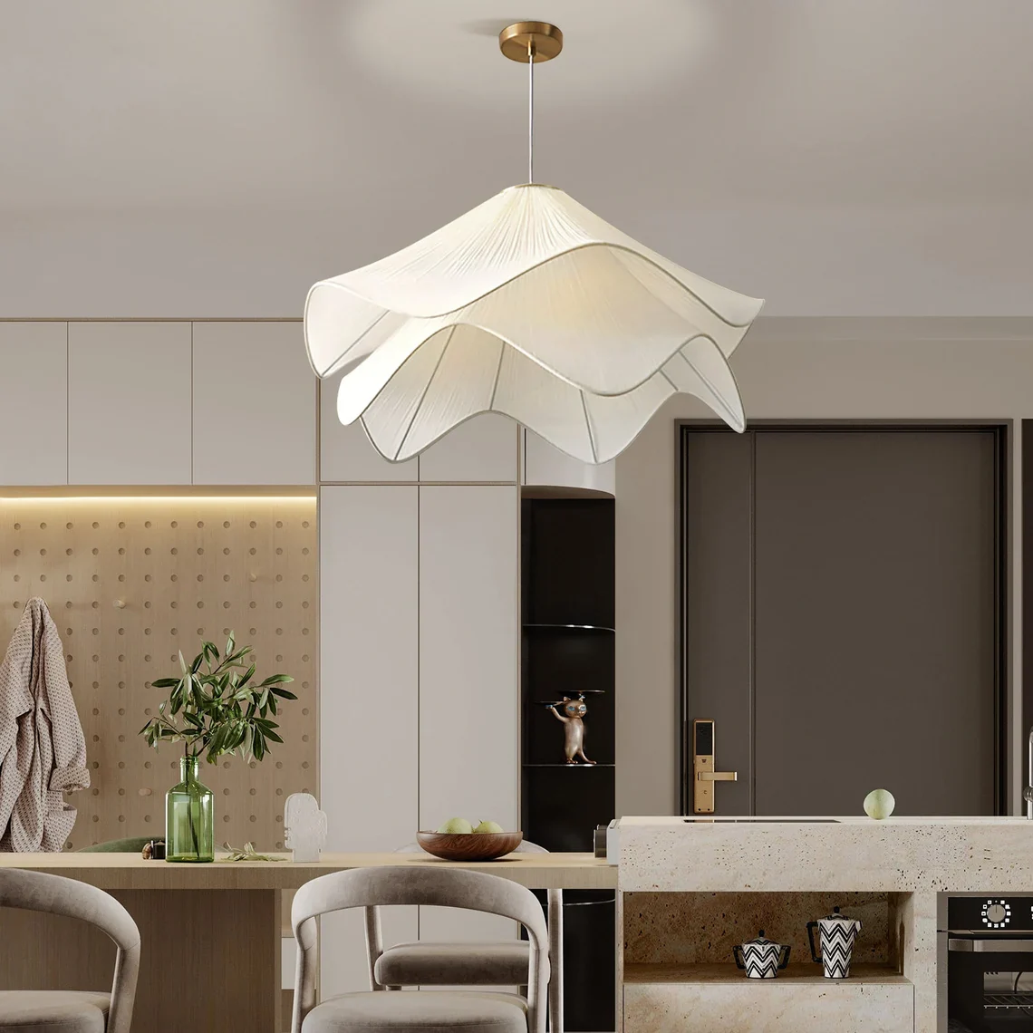 French Fabric Flower Chandelier - Image 11