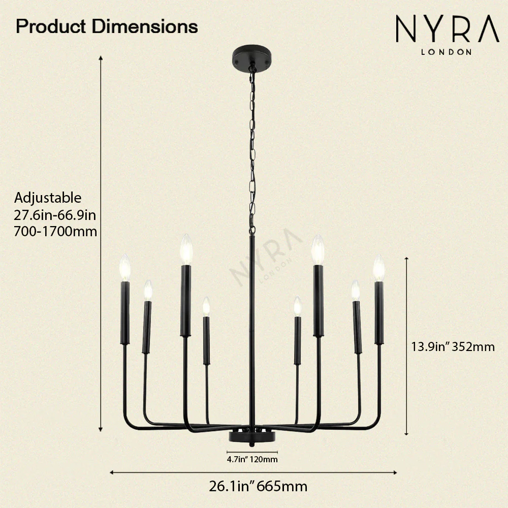 Freya Farmhouse Candle Chandelier - Image 3