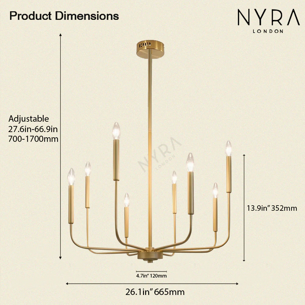 Freya Farmhouse Candle Chandelier - Image 4
