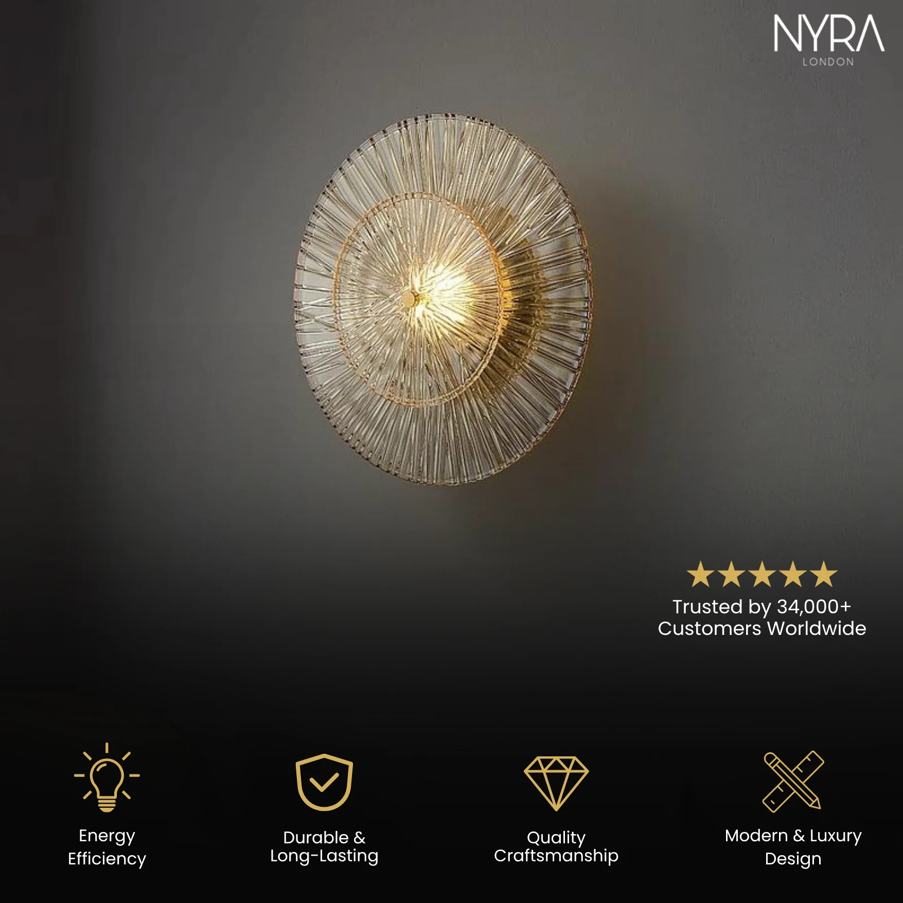 Zali Glass Wall Light - Image 3
