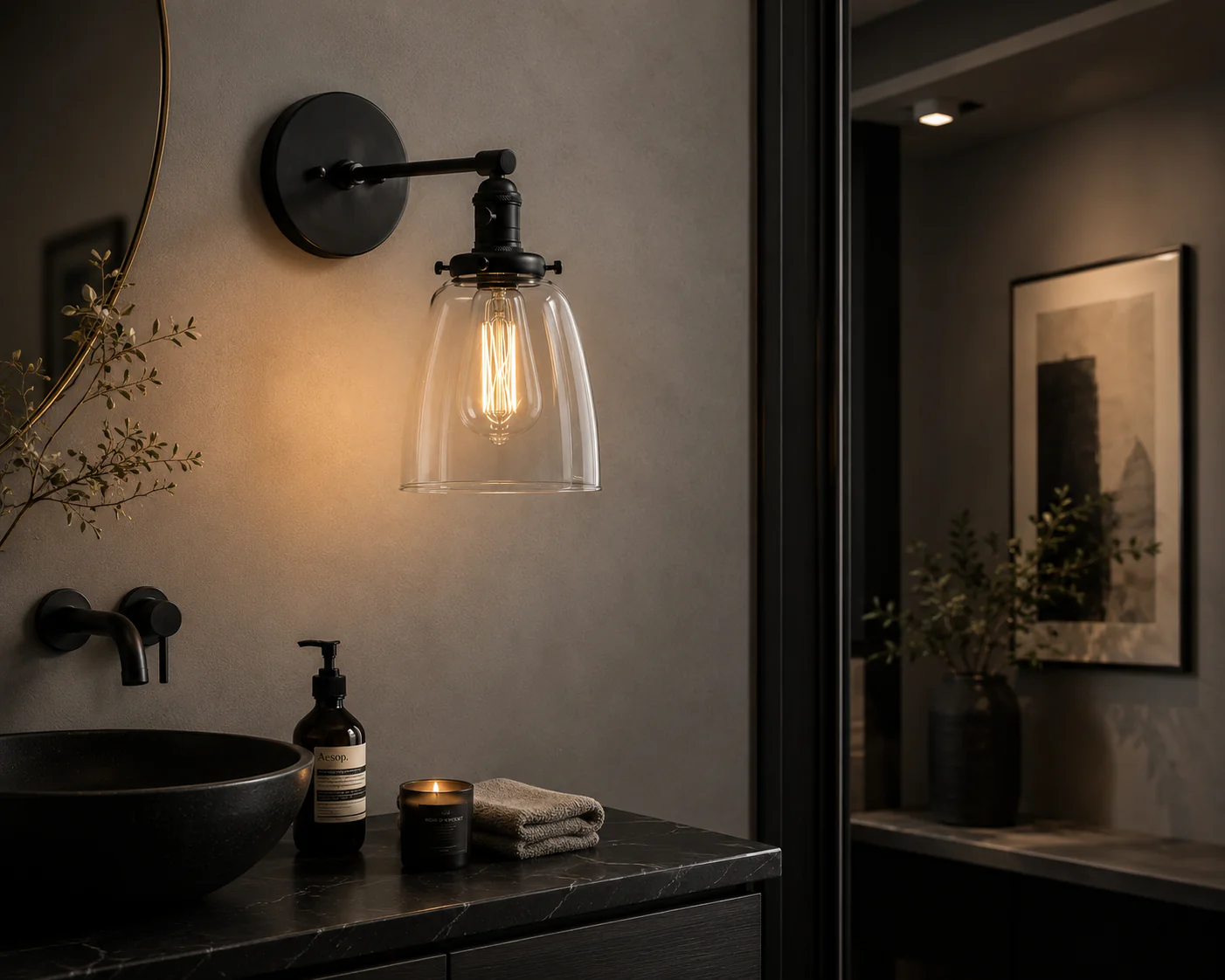 Glassmere Clear Glass Wall Lamp - Image 11