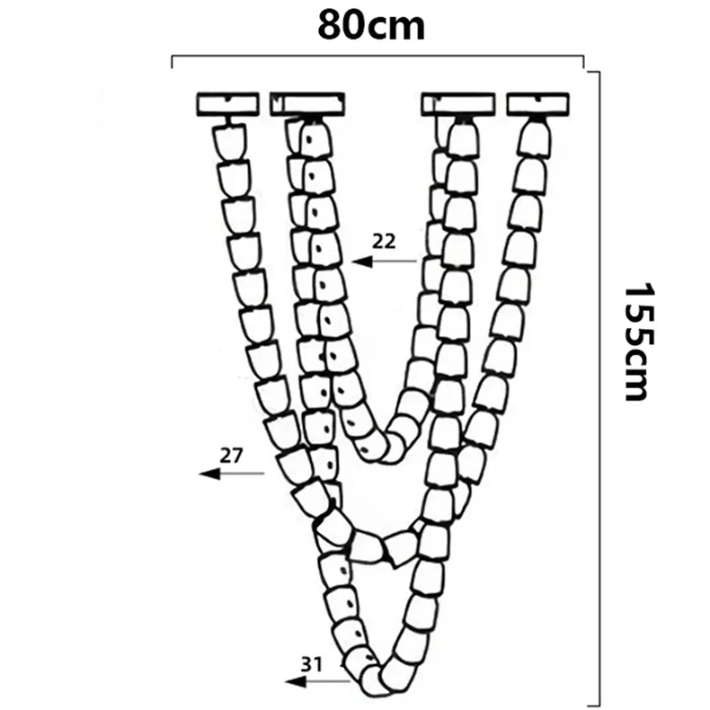 Glitera Crystal Chain Chandelier - Image 12