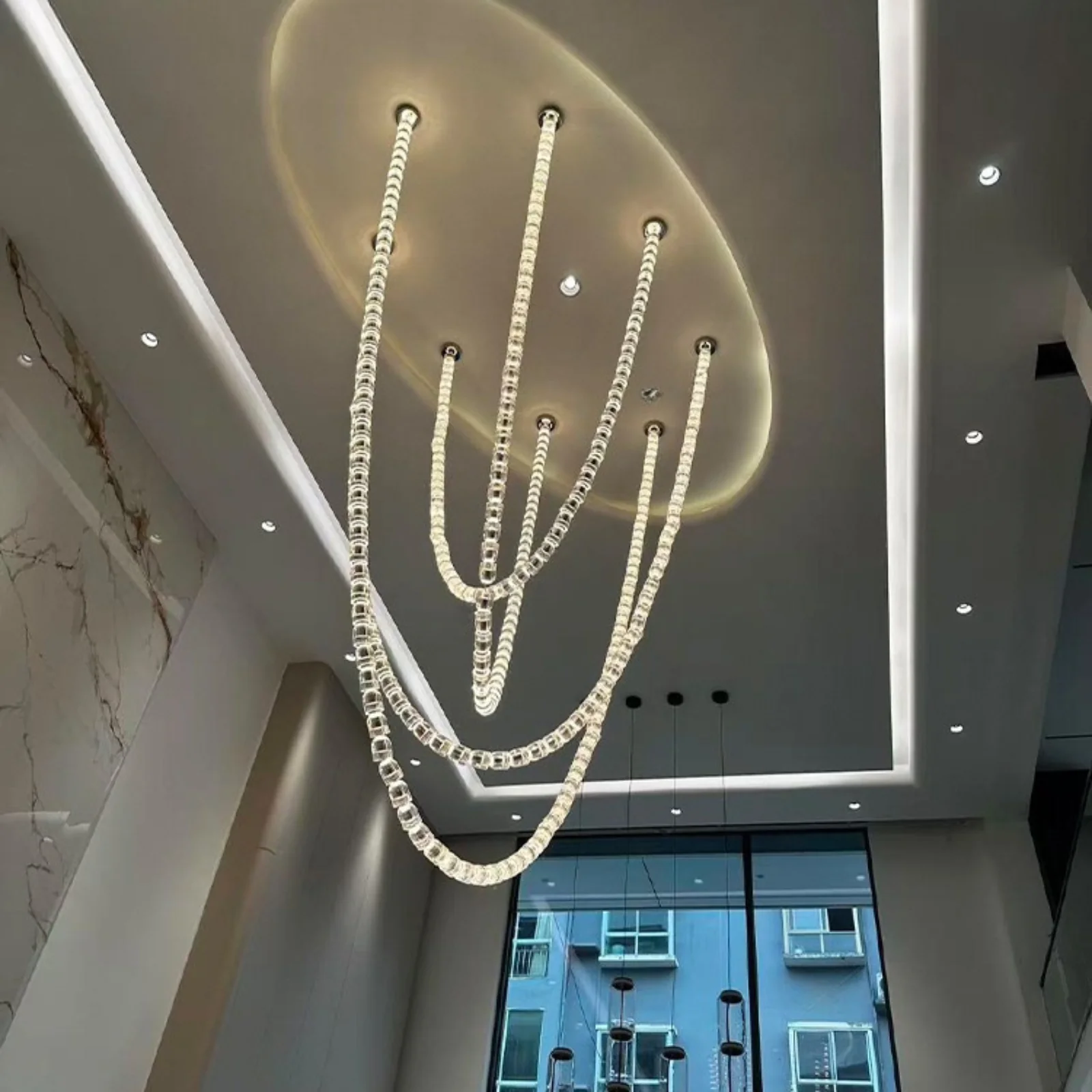 Glitera Crystal Chain Chandelier - Image 2