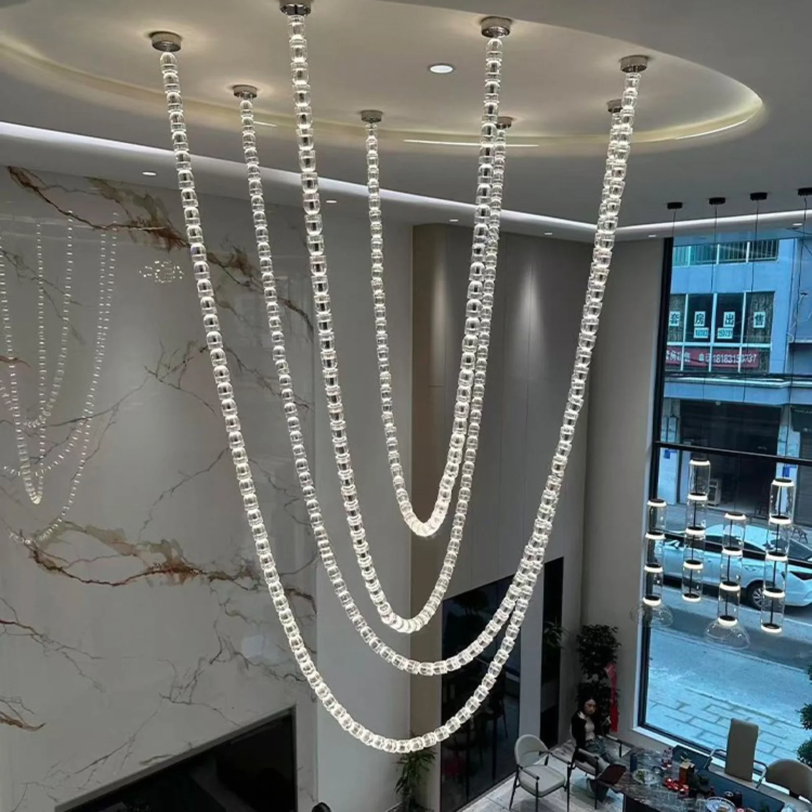 Glitera Crystal Chain Chandelier - Image 4