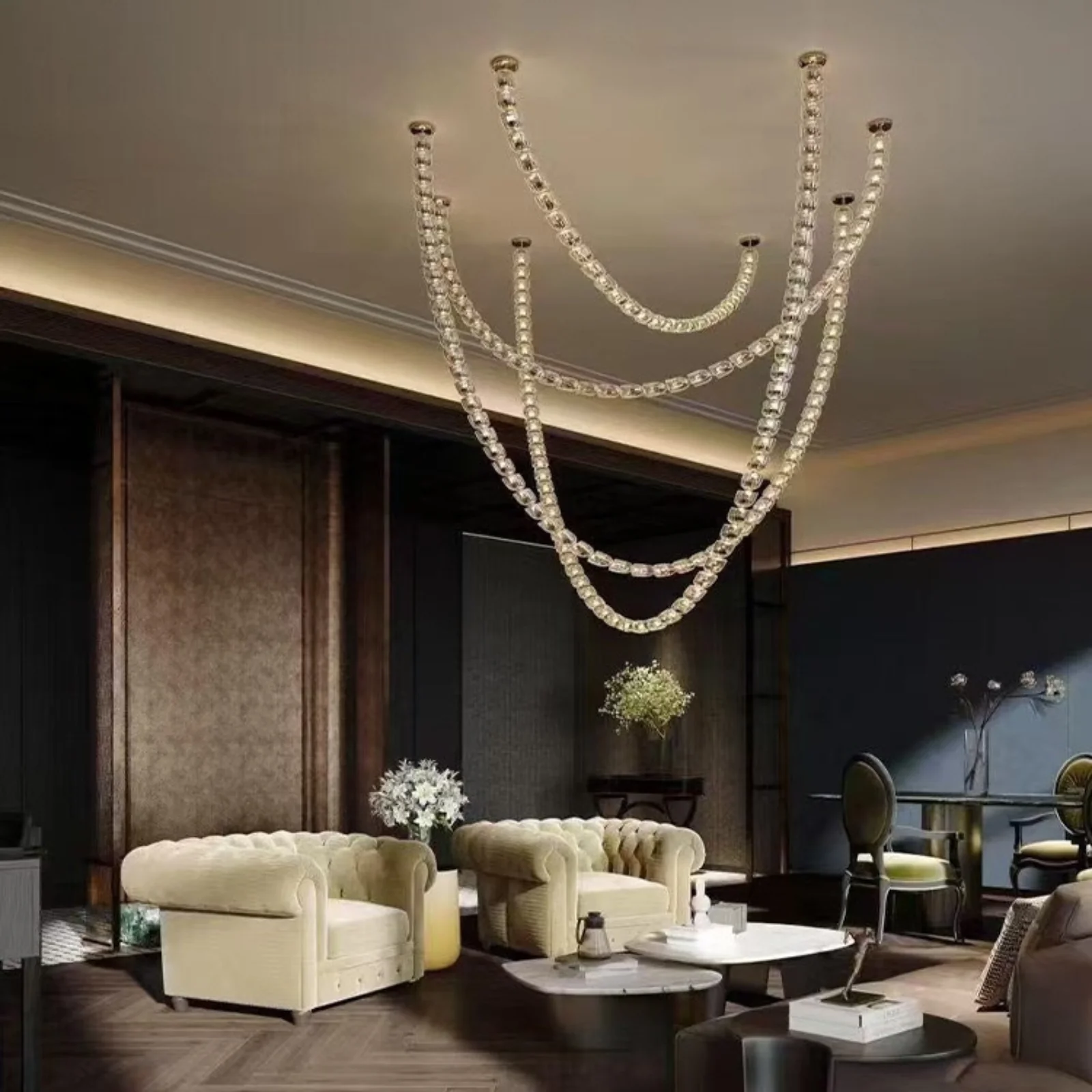 Glitera Crystal Chain Chandelier - Image 5