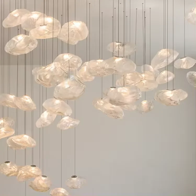Golden Glow Cascade Glass Chandelier - Image 13