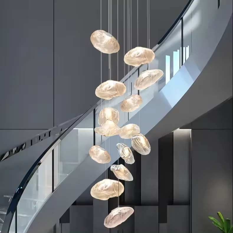 Golden Glow Cascade Glass Chandelier - Image 16