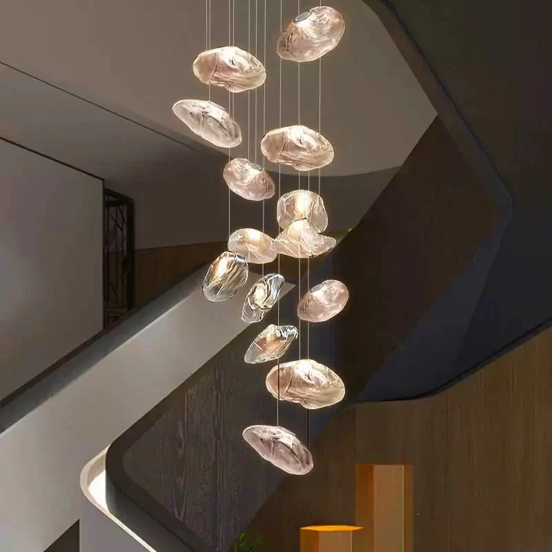 Golden Glow Cascade Glass Chandelier - Image 25