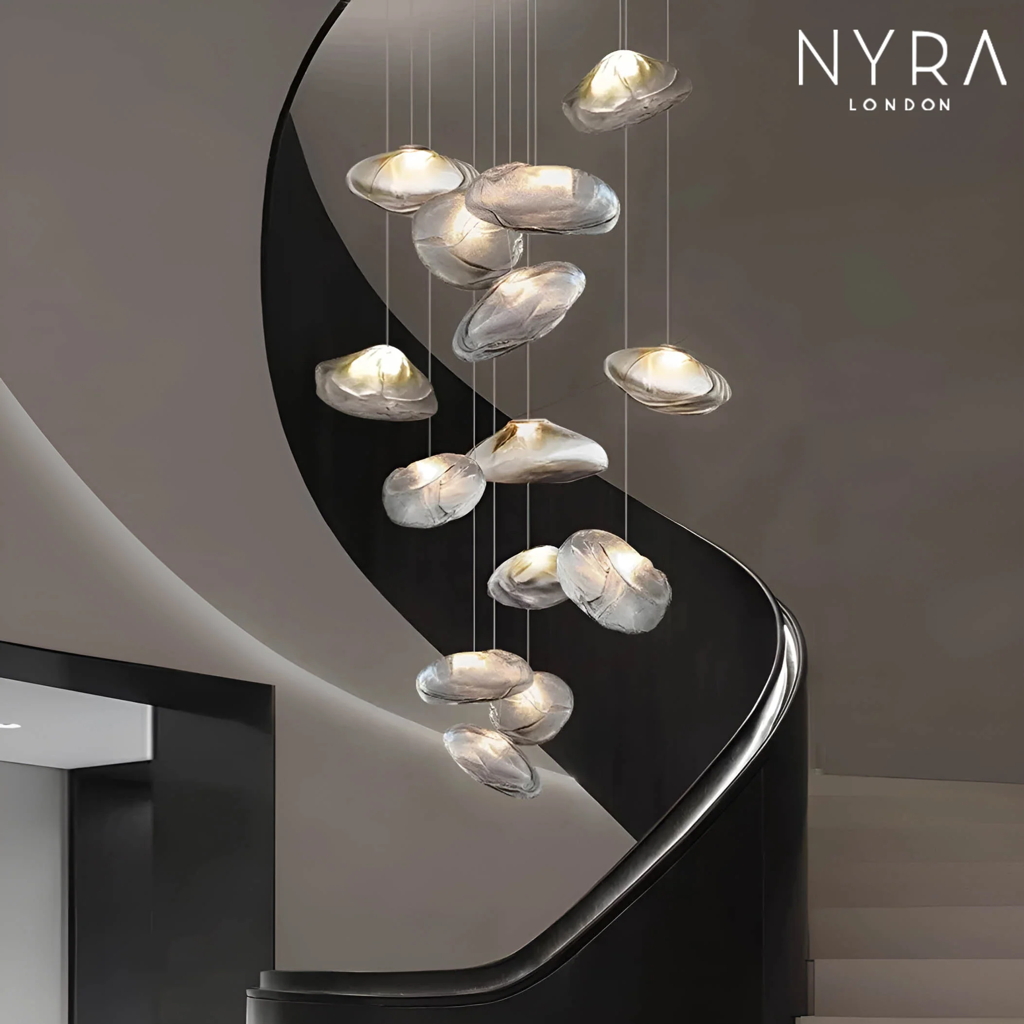 Golden Glow Cascade Glass Chandelier - Image 8