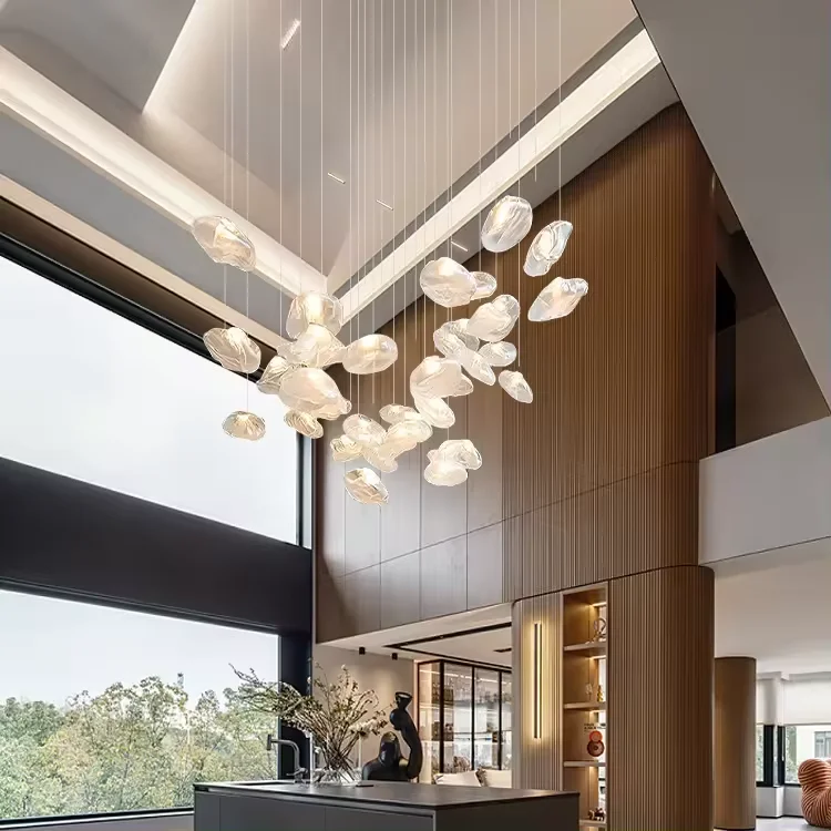 Golden Glow Cascade Glass Chandelier - Image 9