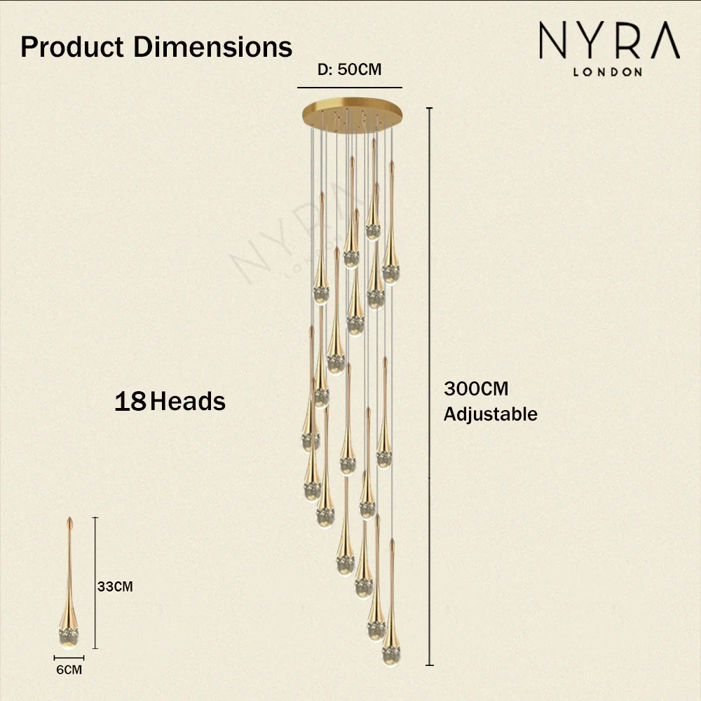 Golden Teardrop Lighting Fixture - Image 16