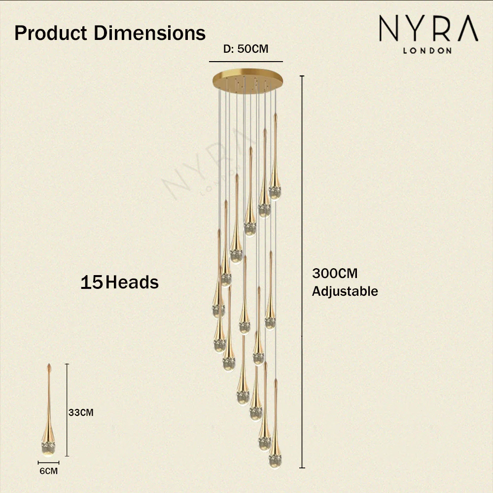 Golden Teardrop Lighting Fixture - Image 17