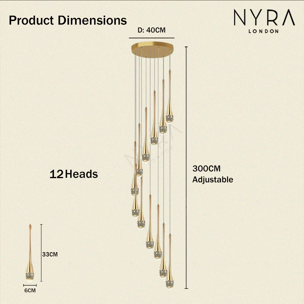 Golden Teardrop Lighting Fixture - Image 18