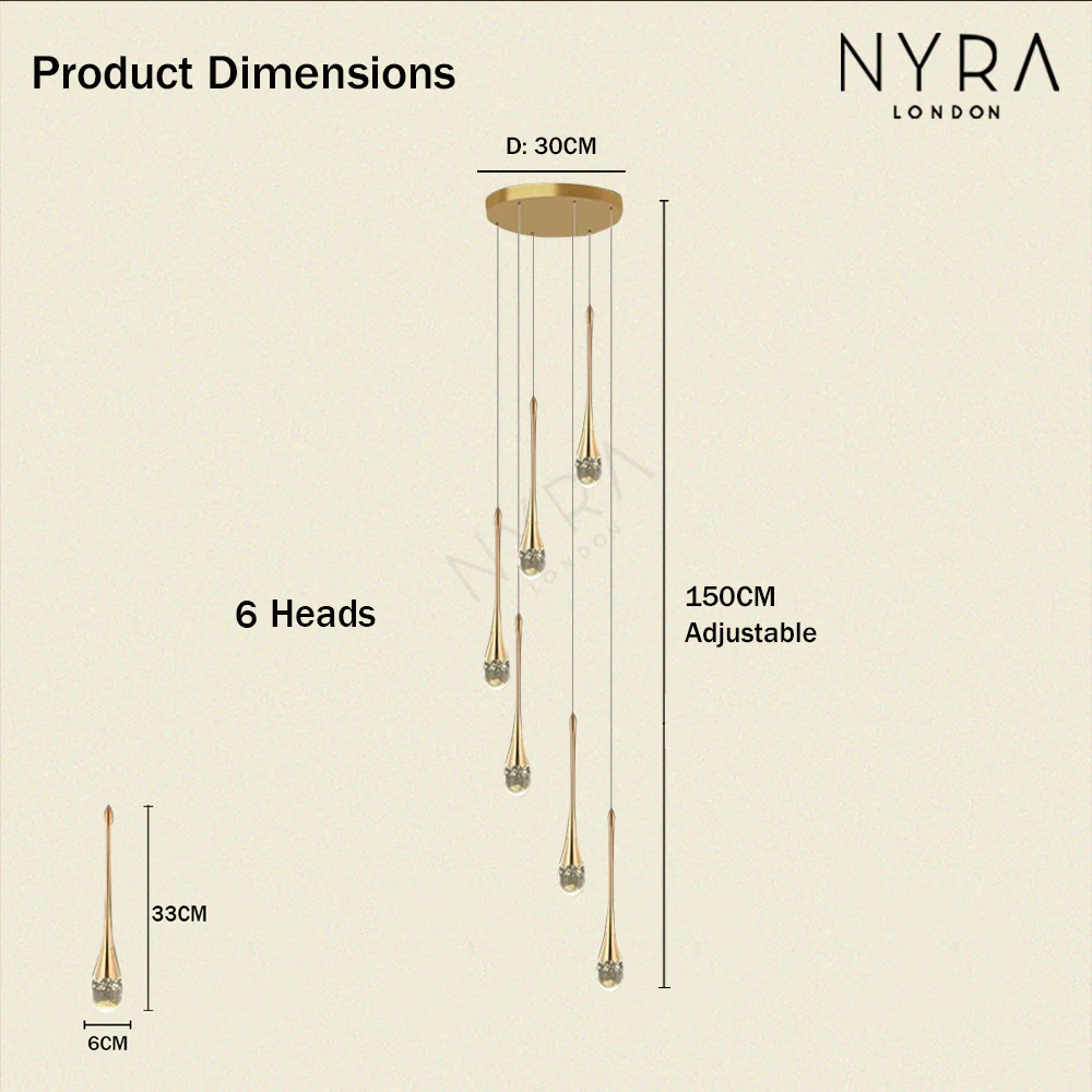 Golden Teardrop Lighting Fixture - Image 20