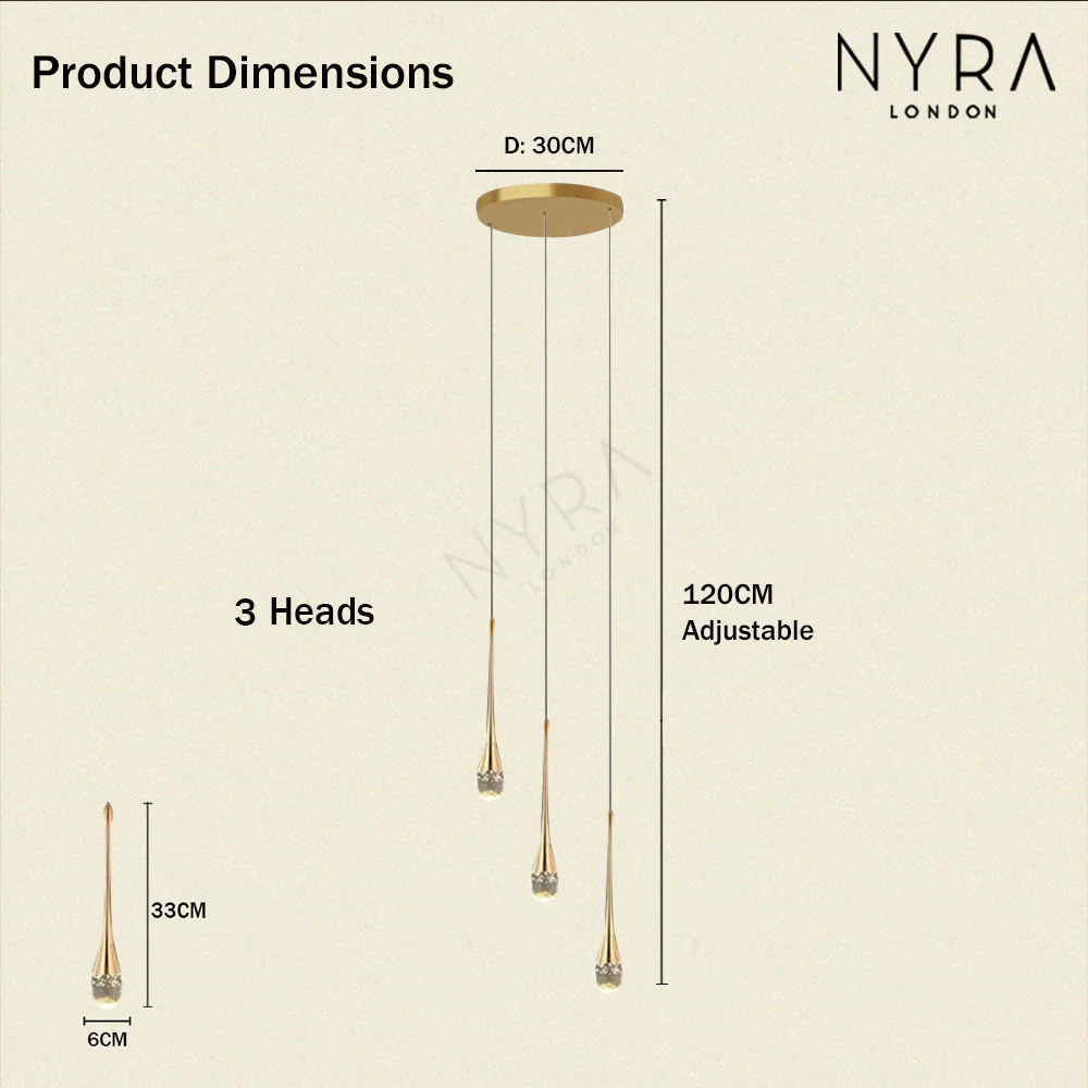 Golden Teardrop Lighting Fixture - Image 21