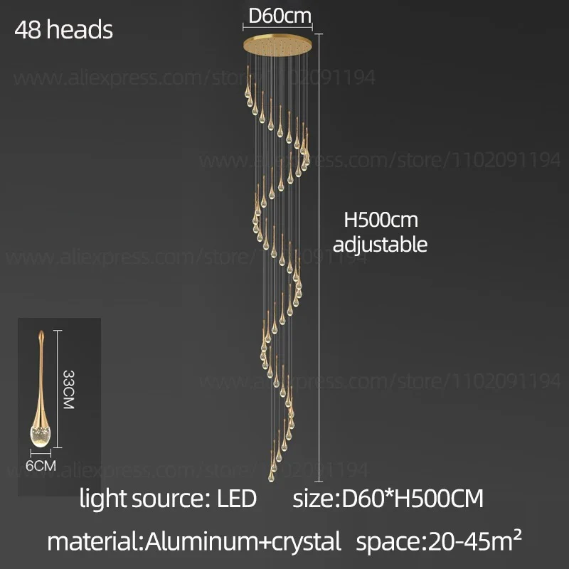 Golden Teardrop Lighting Fixture - Image 24