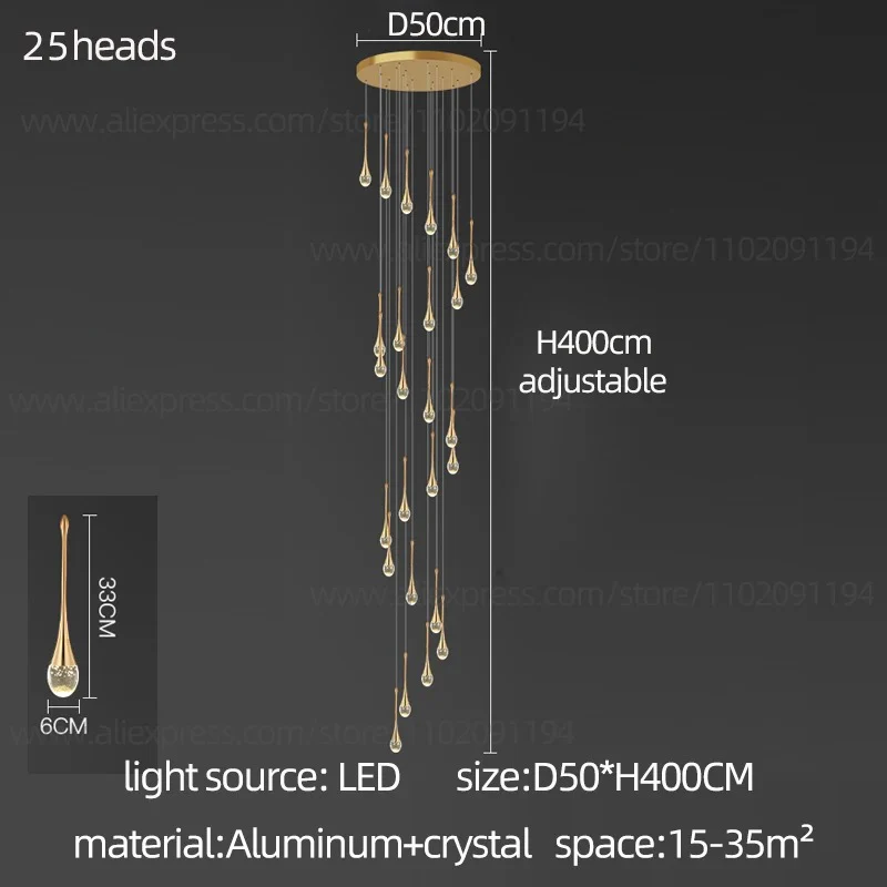 Golden Teardrop Lighting Fixture - Image 25